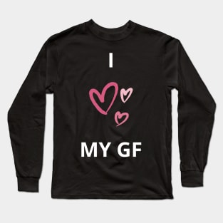 i heart my girlfriend gf - I love my girlfriend gf wholesome love design Long Sleeve T-Shirt